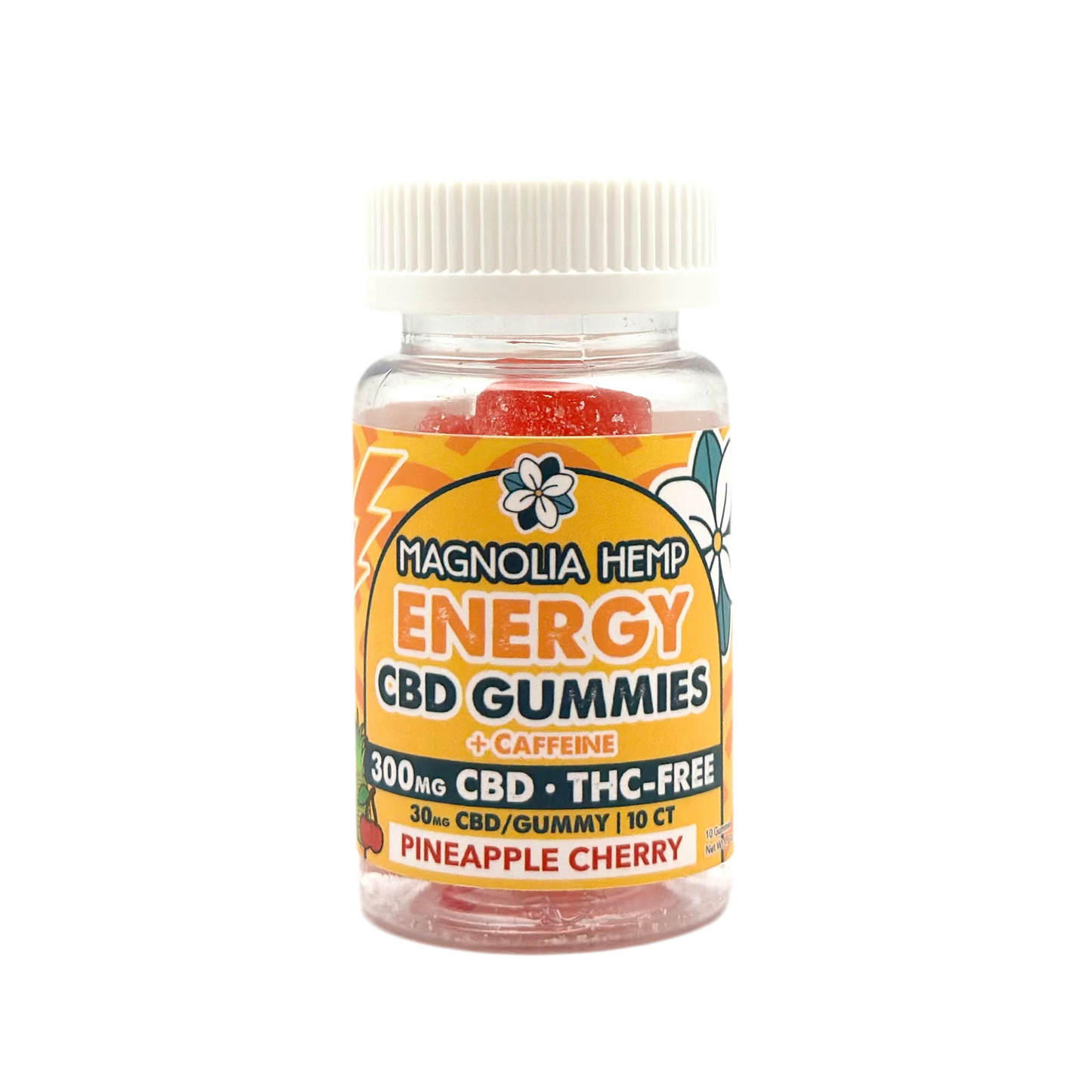 Magnolia Hemp Energy Gummies 300mg CBD + Caffeine Pineapple Cherry THC-FREE
