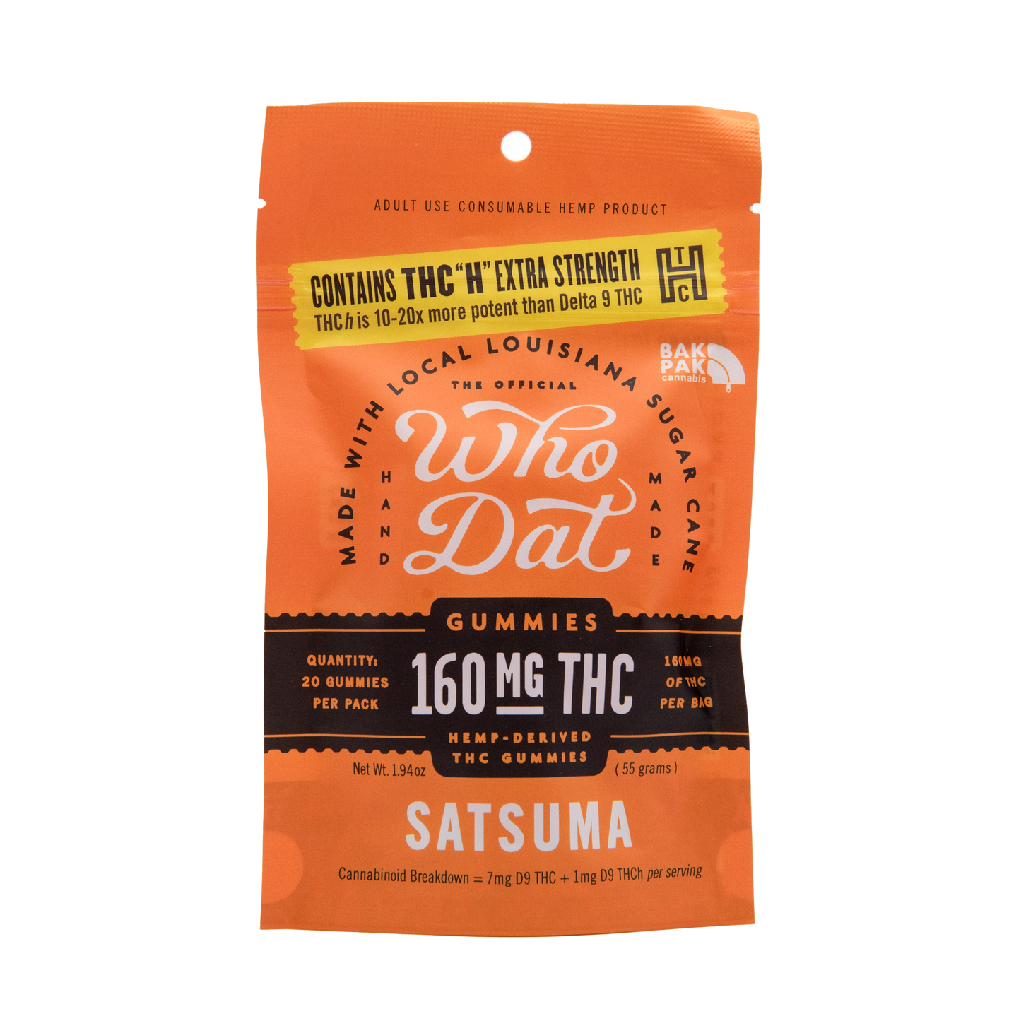 Who Dat Gummies 160mg THCh - Satsuma