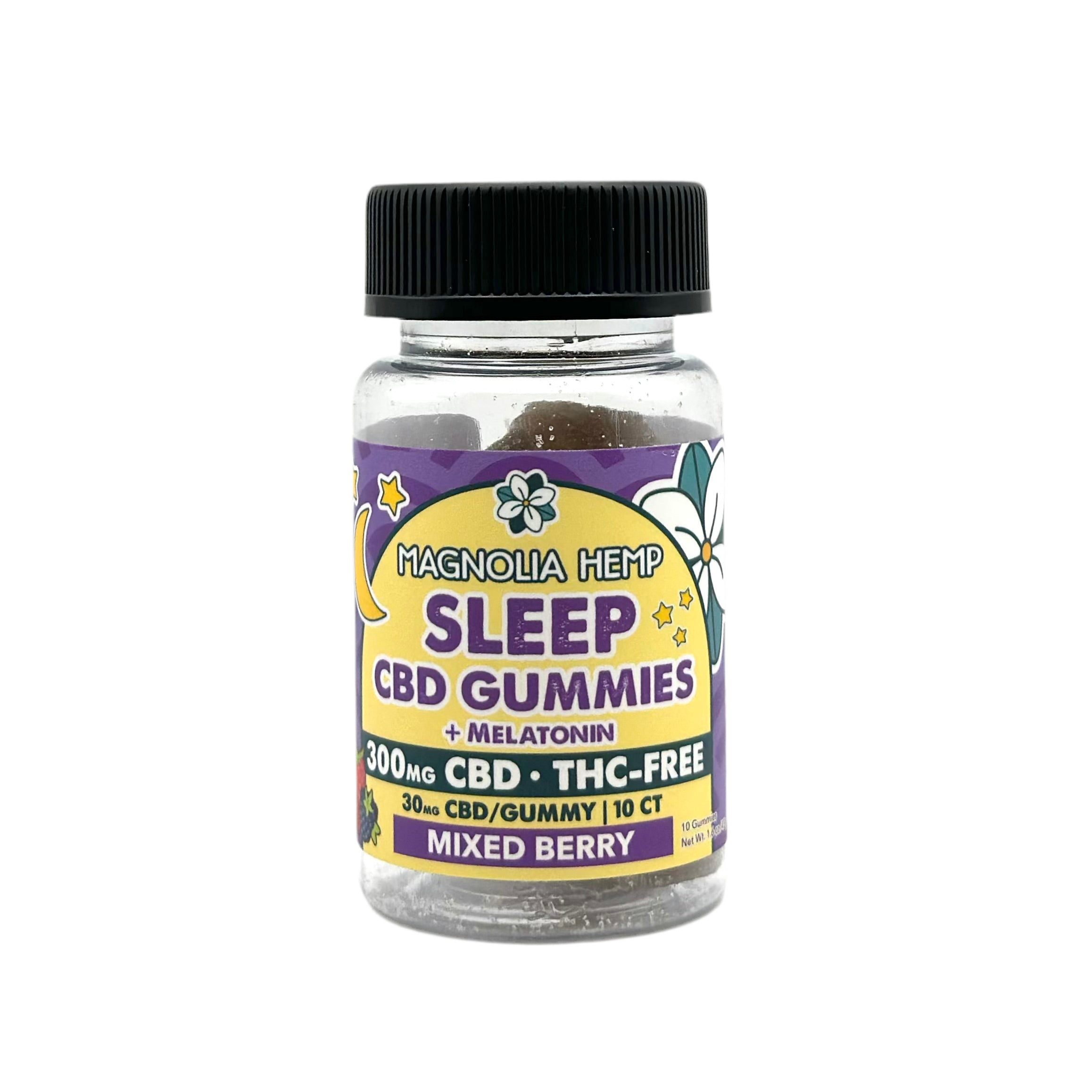 Magnolia Hemp Sleep Gummies 300mg CBD + Melatonin Mixed Berry THC-FREE