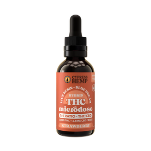 Live Resin Sugar Free THC+CBD Microdose Oil (Hybrid) - Strawberry