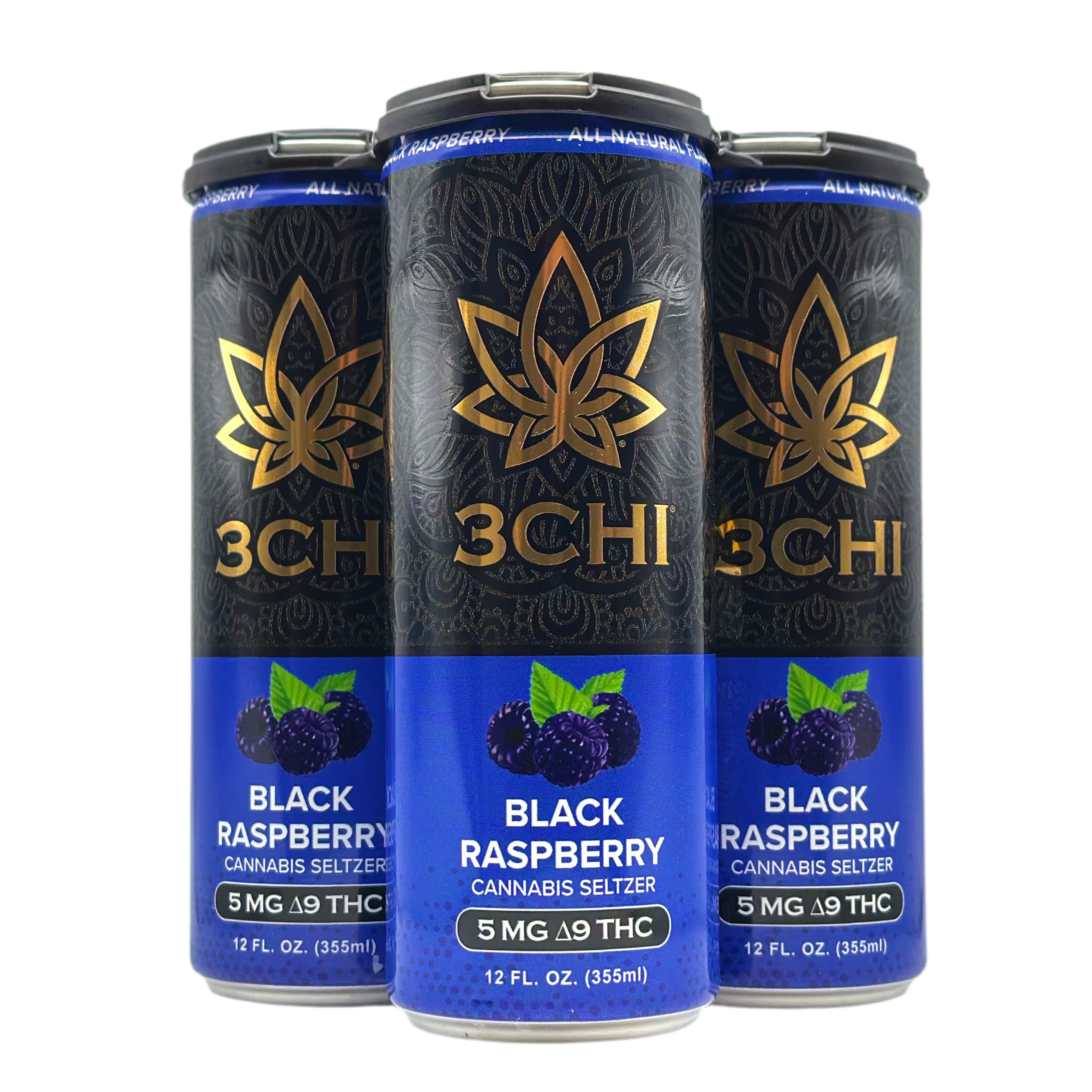 3Chi 5mg THC Seltzer - Black Raspberry