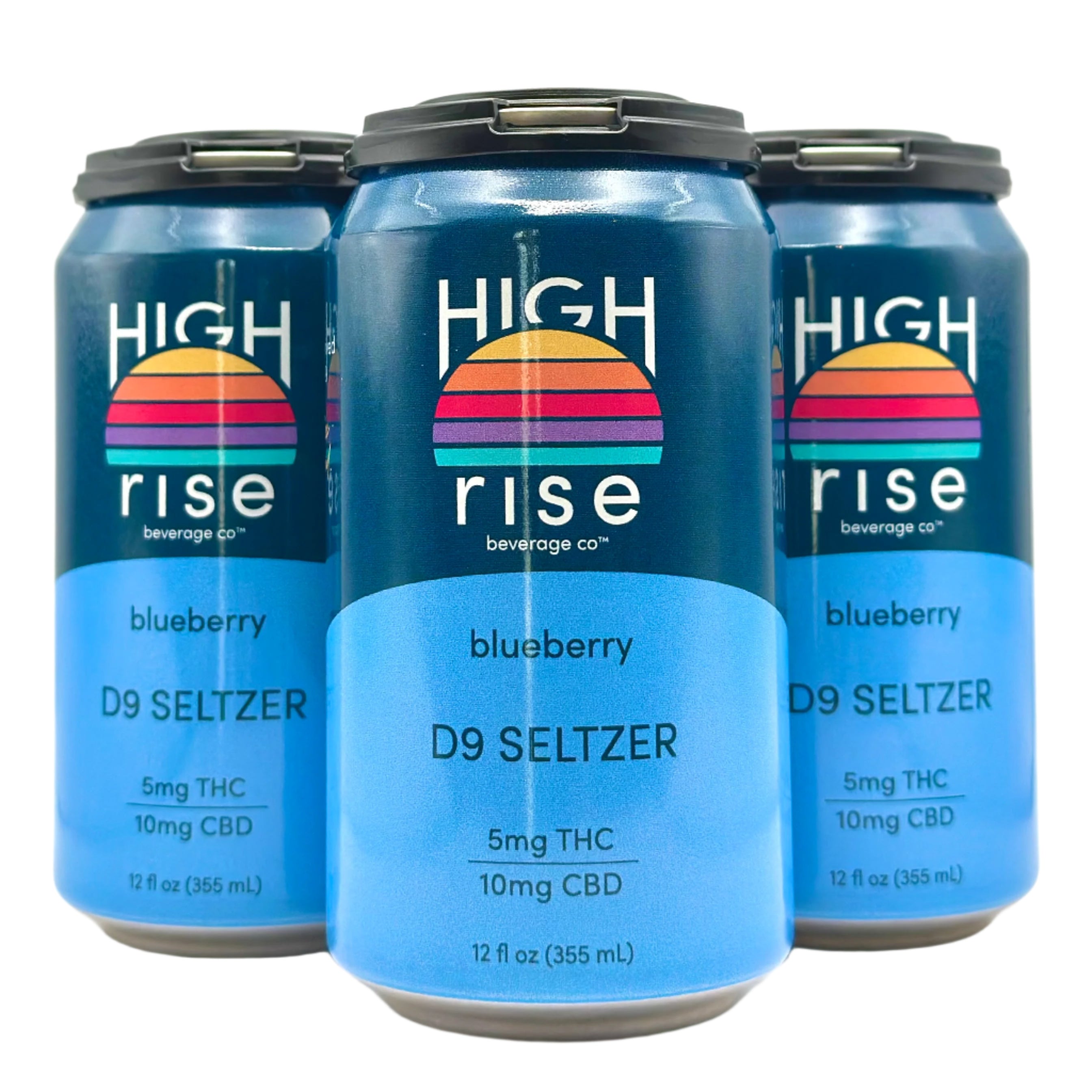 High Rise Blueberry Seltzer 5mg THC 10mg CBD