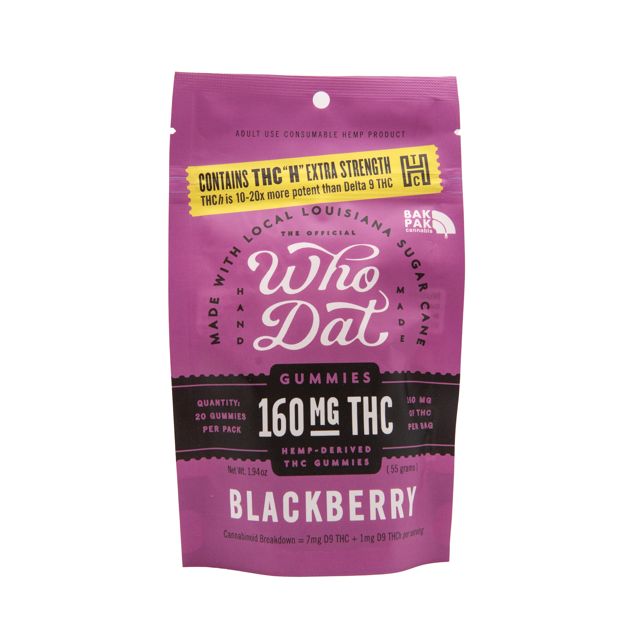 Who Dat Gummies 160mg THCh - Blackberry