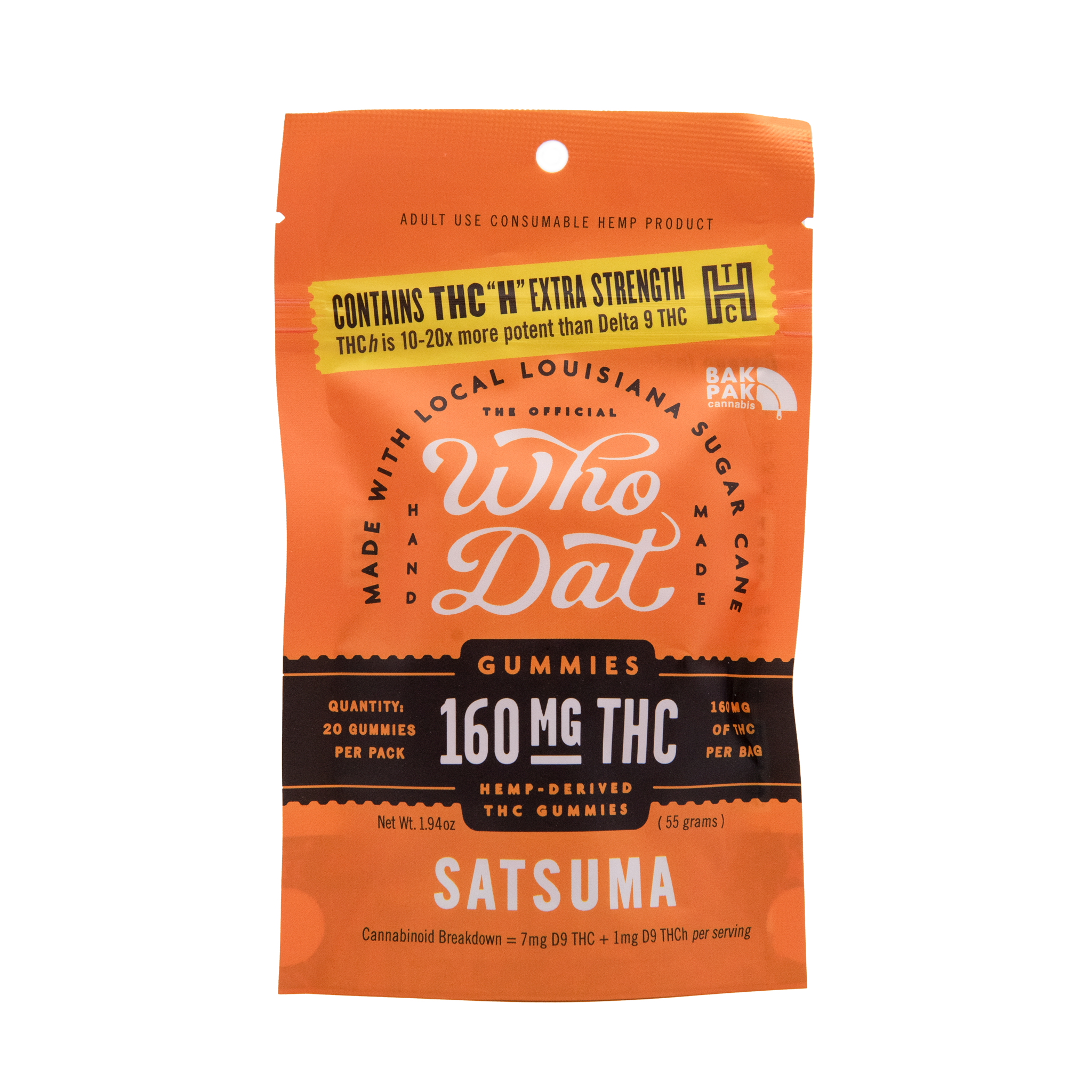 Who Dat Gummies 160mg THCh - Satsuma