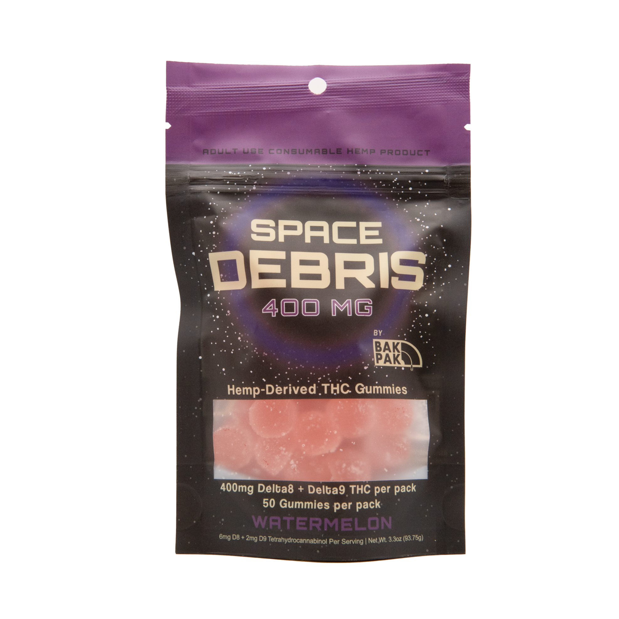 Space Debris Gummies Delta 8+9 400mg - Watermelon