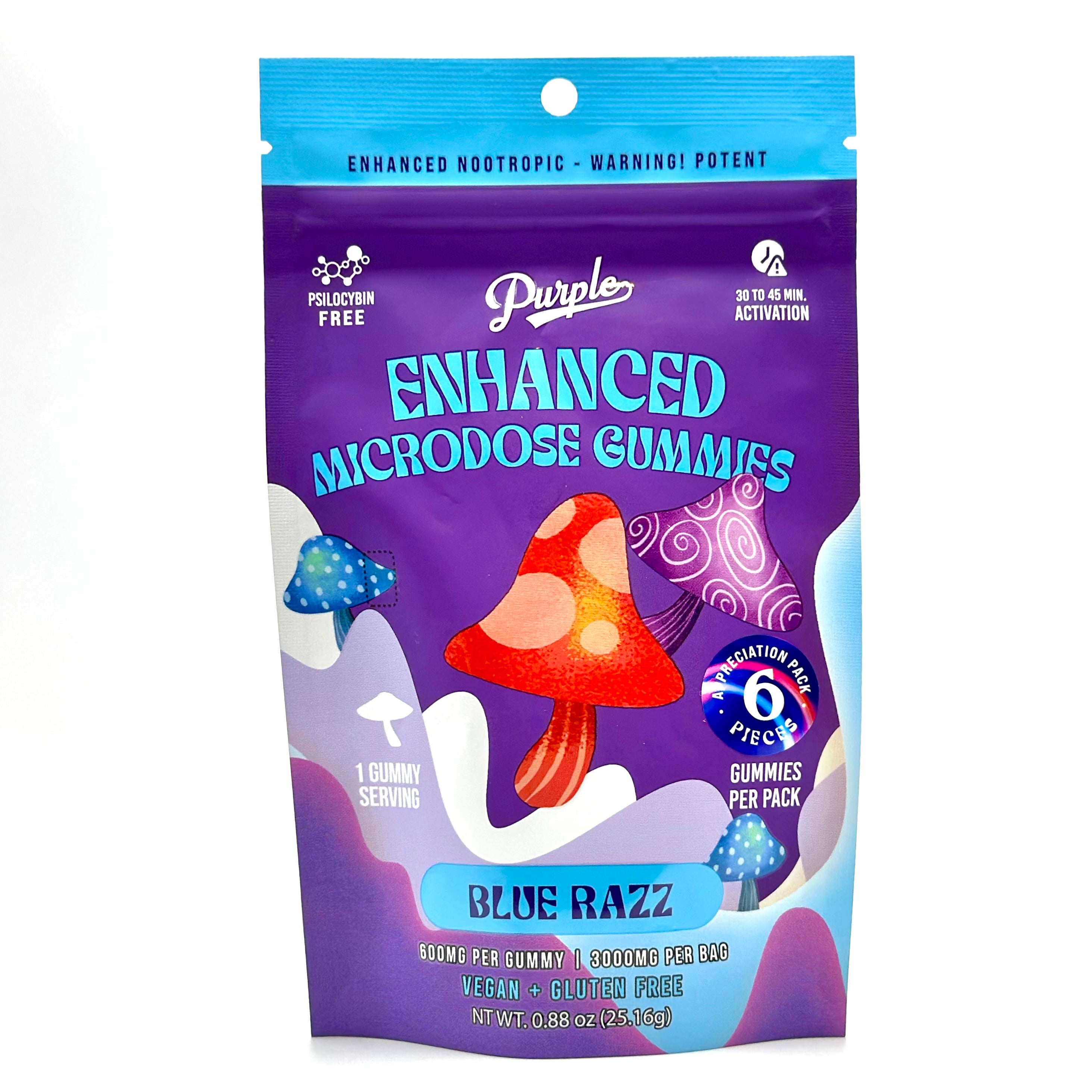 Purple Enhanced Microdose Magic Mushroom Gummies - Blue Razz