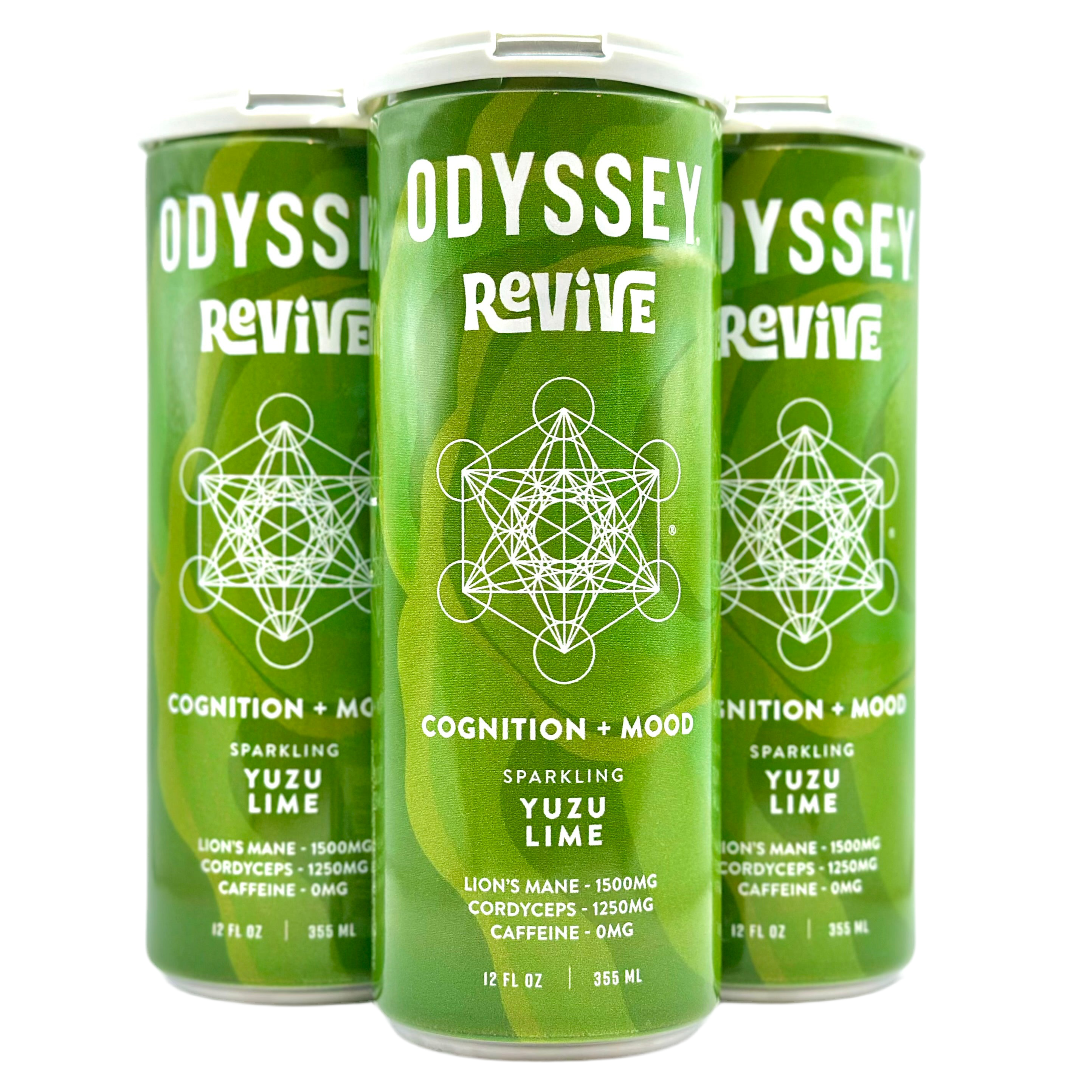 Odyssey Revive Mushroom Cognition+Mood Seltzer - Yuzu Lime
