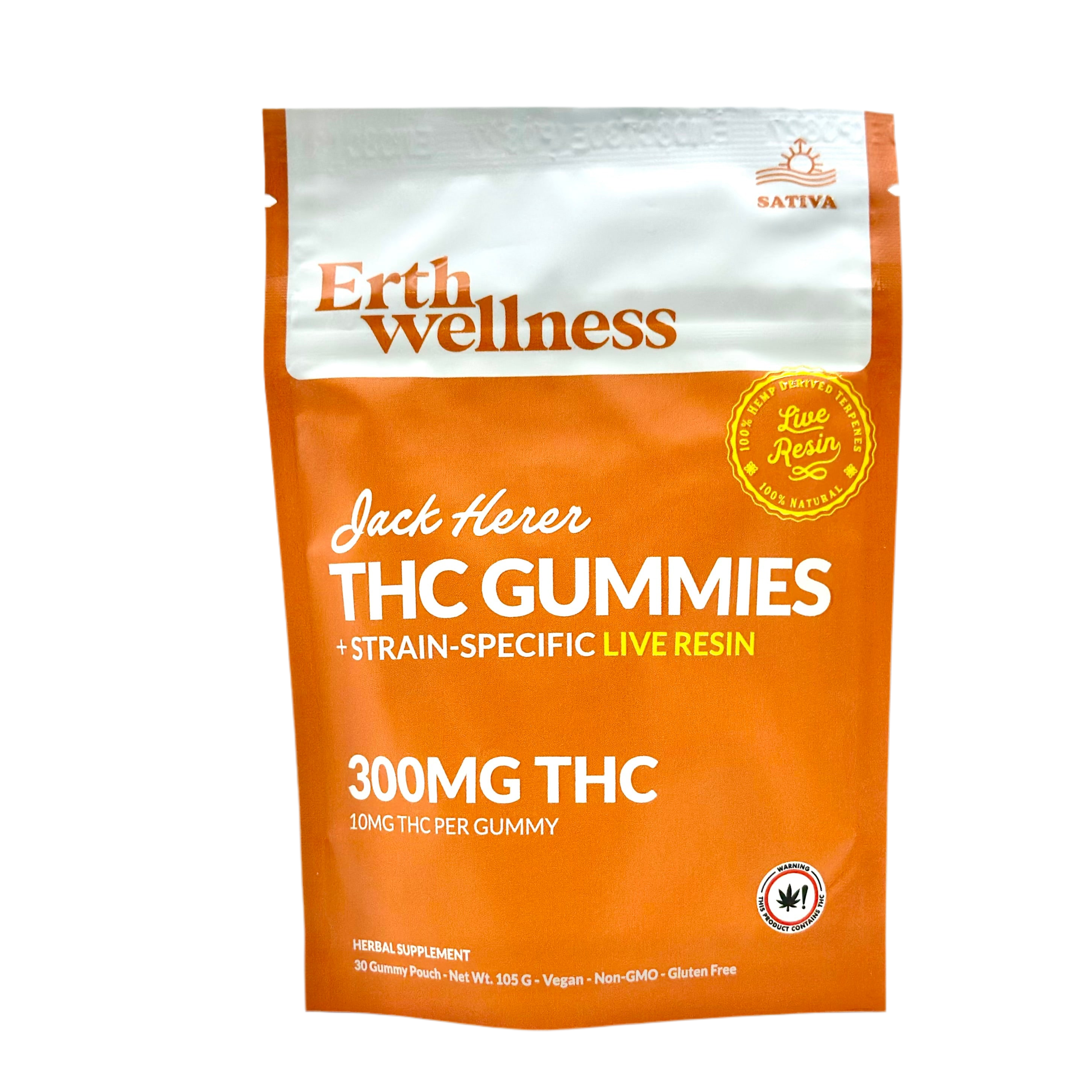 Erth Wellness 10mg Delta 9 THC Sativa Gummies - (Jack Herer)