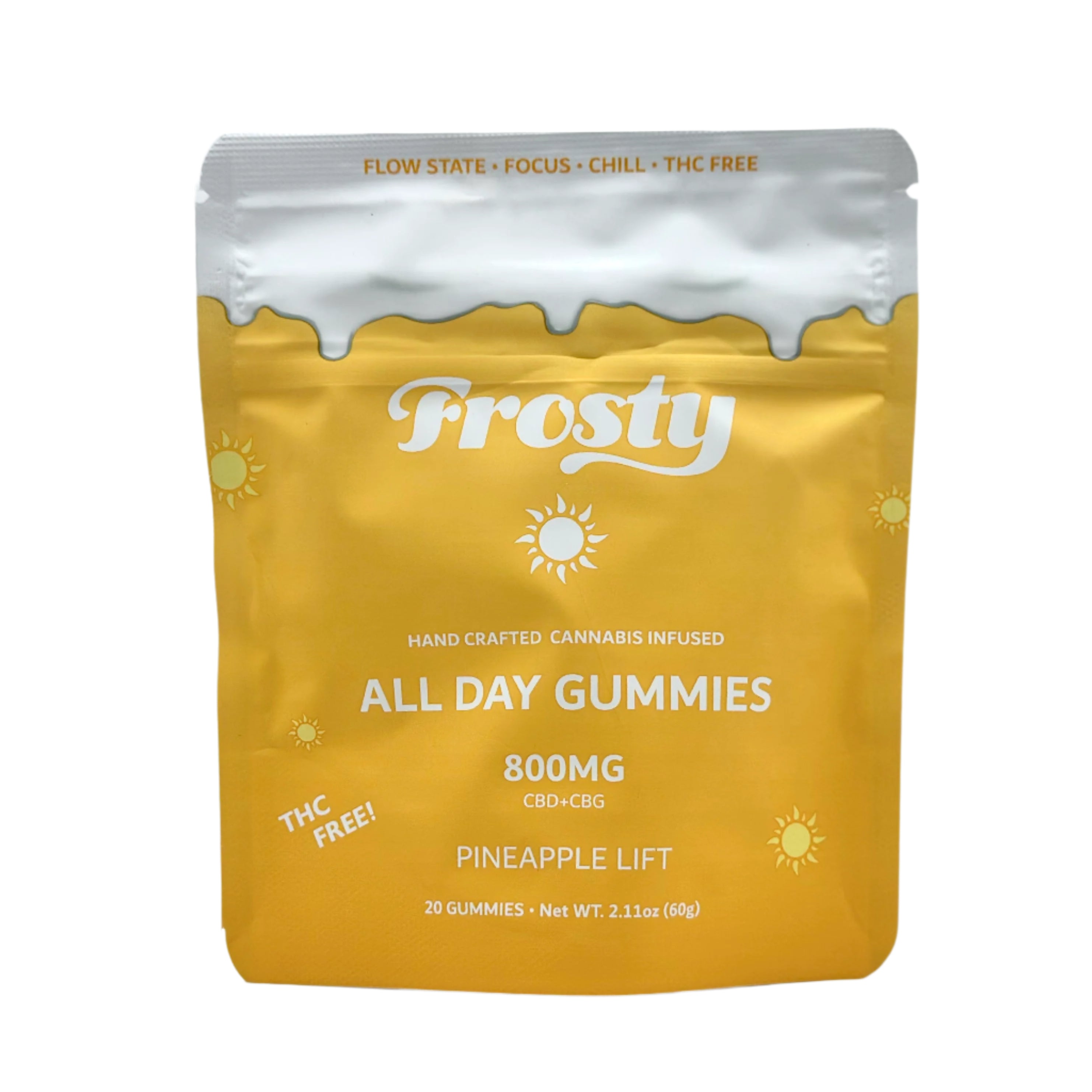 Frosty All Day CBD+CBG Gummies - Pineapple Lift