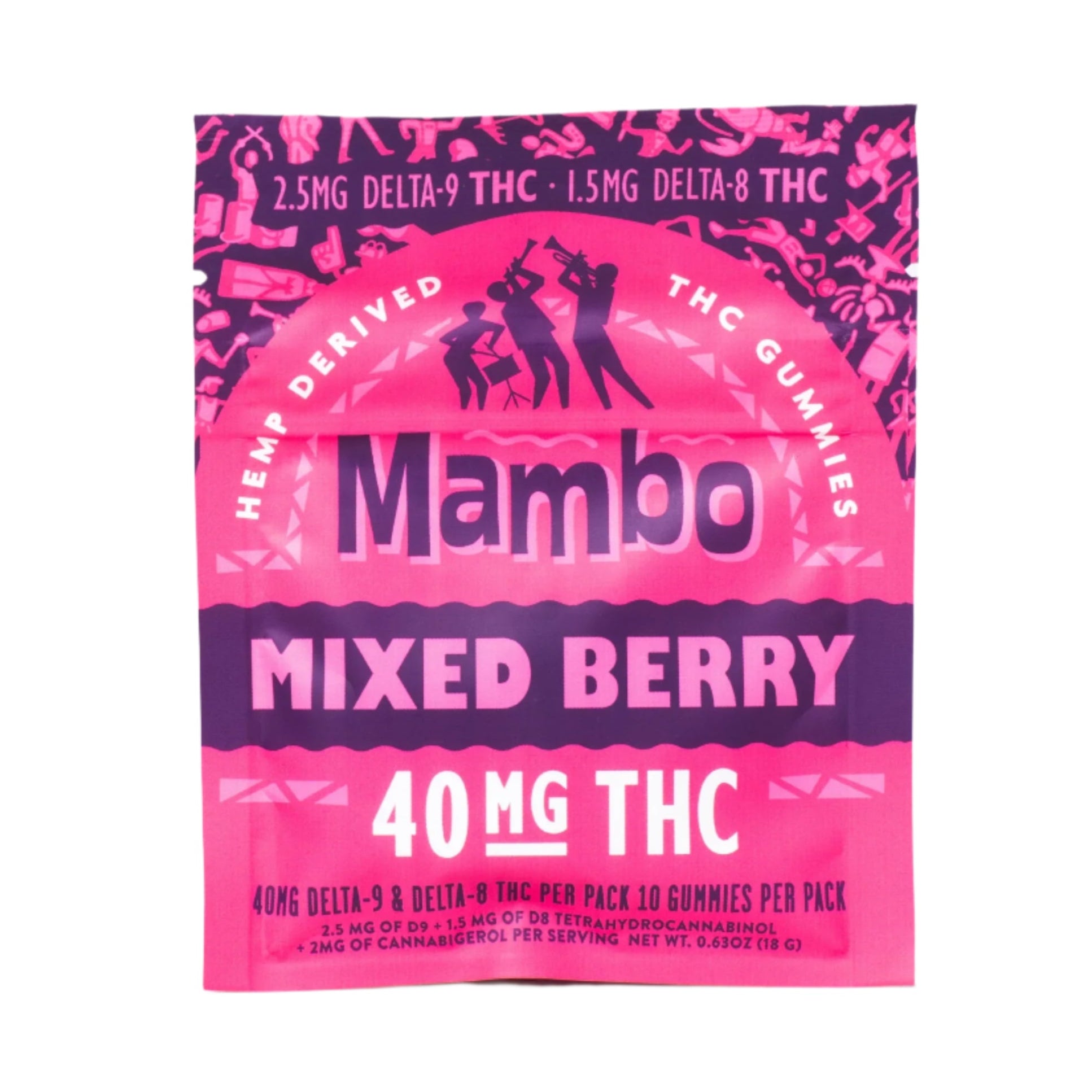 Mambo Gummies D9+D8 THC+CBG - Mixed Berry